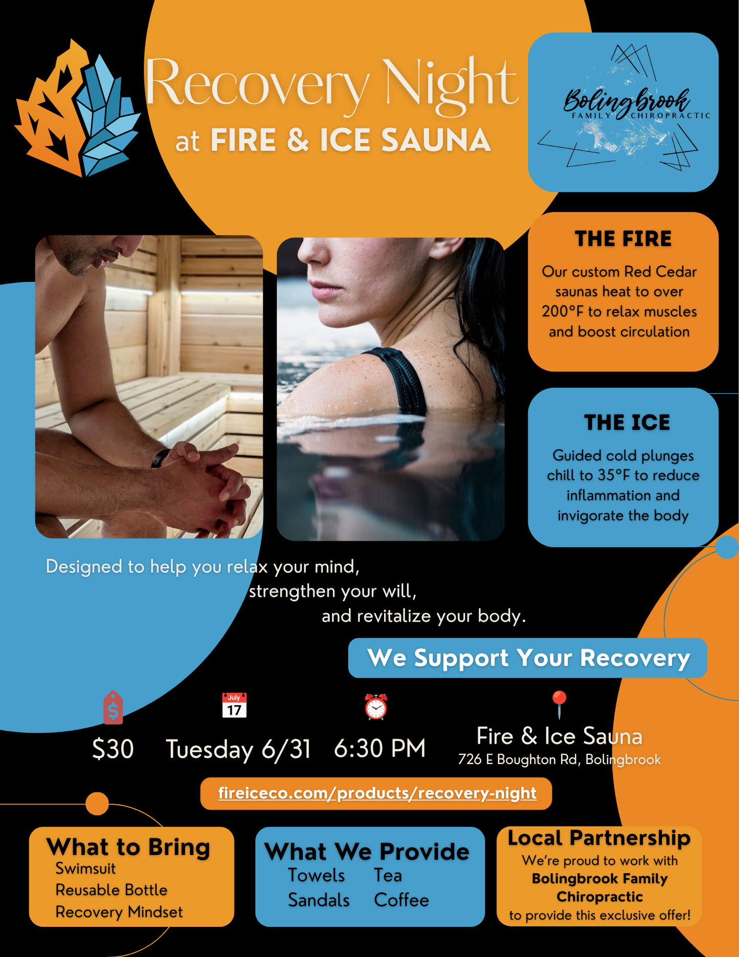 Recovery Night Sauna & Cold Plunge Event - Bolingbrook, IL June 30