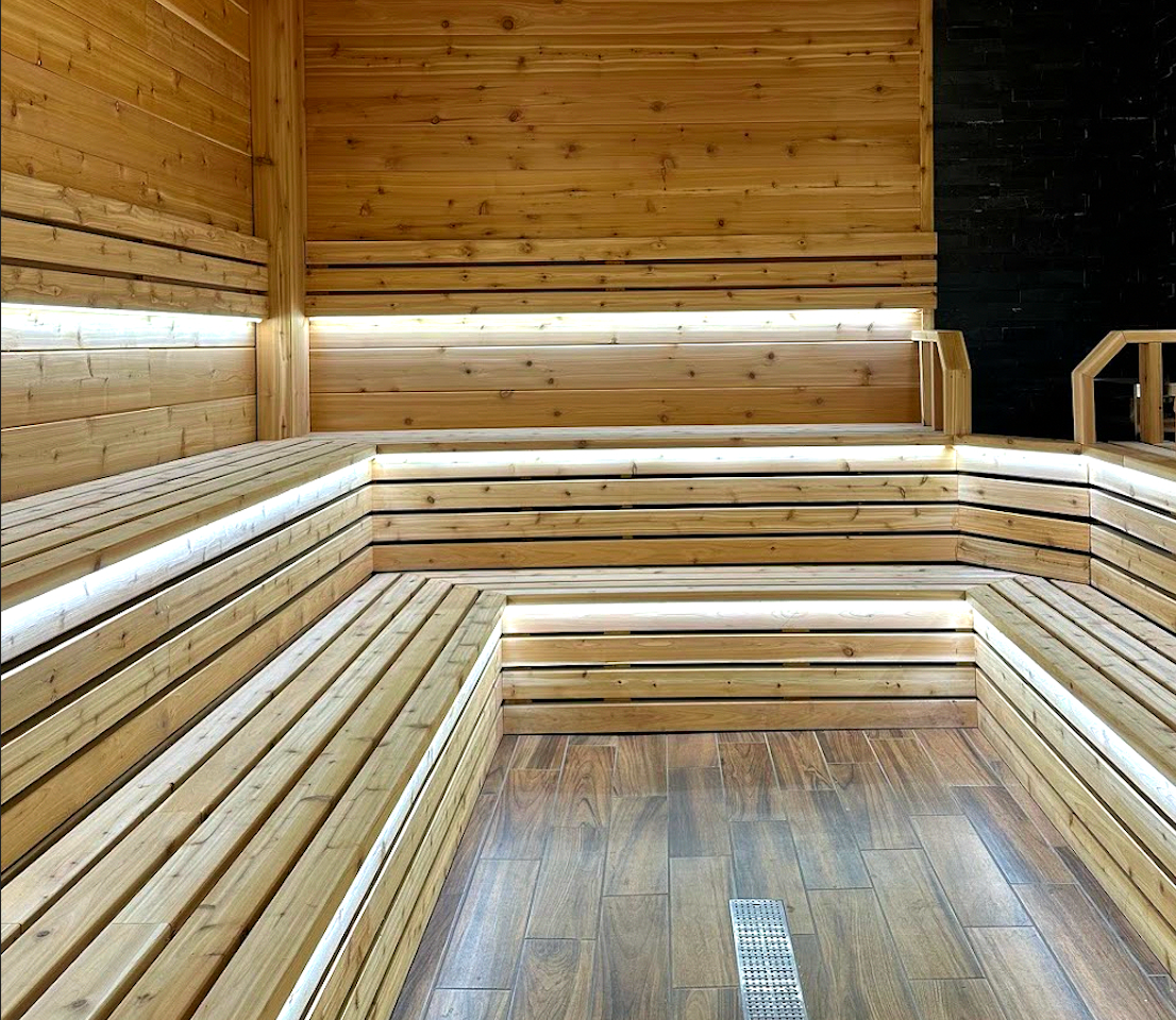 Traditional sauna amenity in a dedicated wing